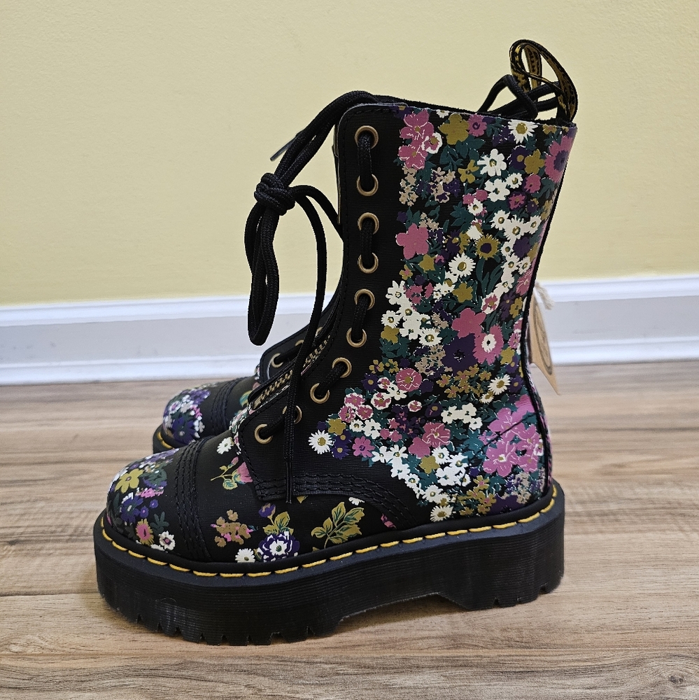 🌸Dr. Martens SINCLAIR HI VINTAGE FLORAL PLATFORM BOOTS - Picture 3 of 12